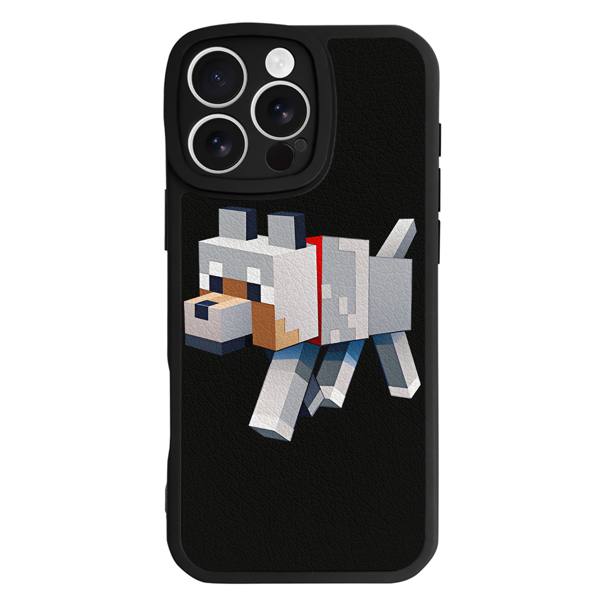 （画像用） マインクラフト ブロックの世界 Minecraft MC Block world 【iPhone 16シリーズ対応】シリコンスマホケース（レザー調） 材質：シリコン